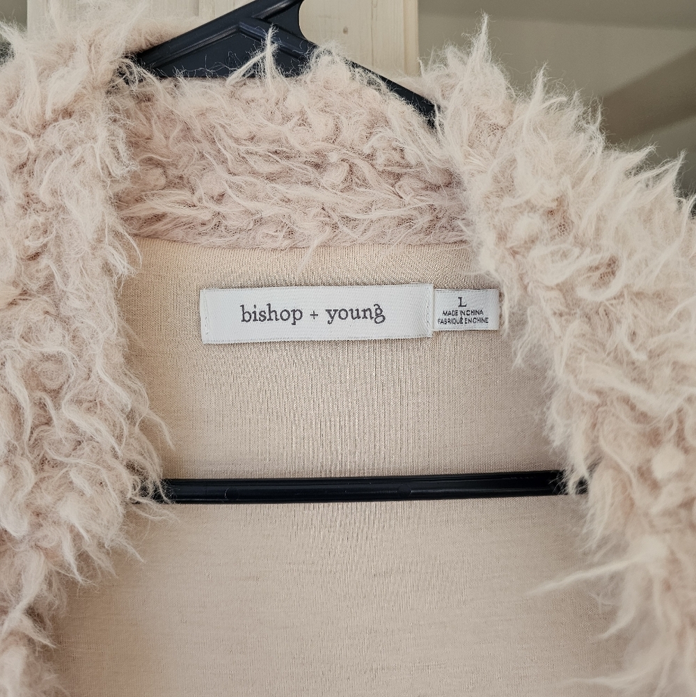 Anthropologie Bishop + Young Teddy Coat Long Fuzzy Blush - Picture 7 of 12